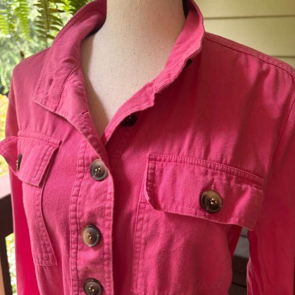 Express x Rocky Barnes Pink Safari Button Up Girlhoodcore Romper Jumpsuit Size S - Picture 5 of 11